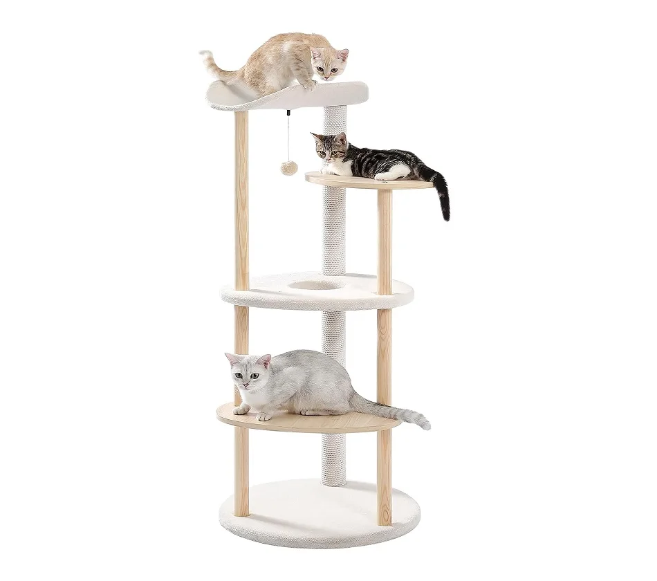 51 Inches 5-Level Cat Tree Cat Tower Activity Center With Scratching Posts Beige