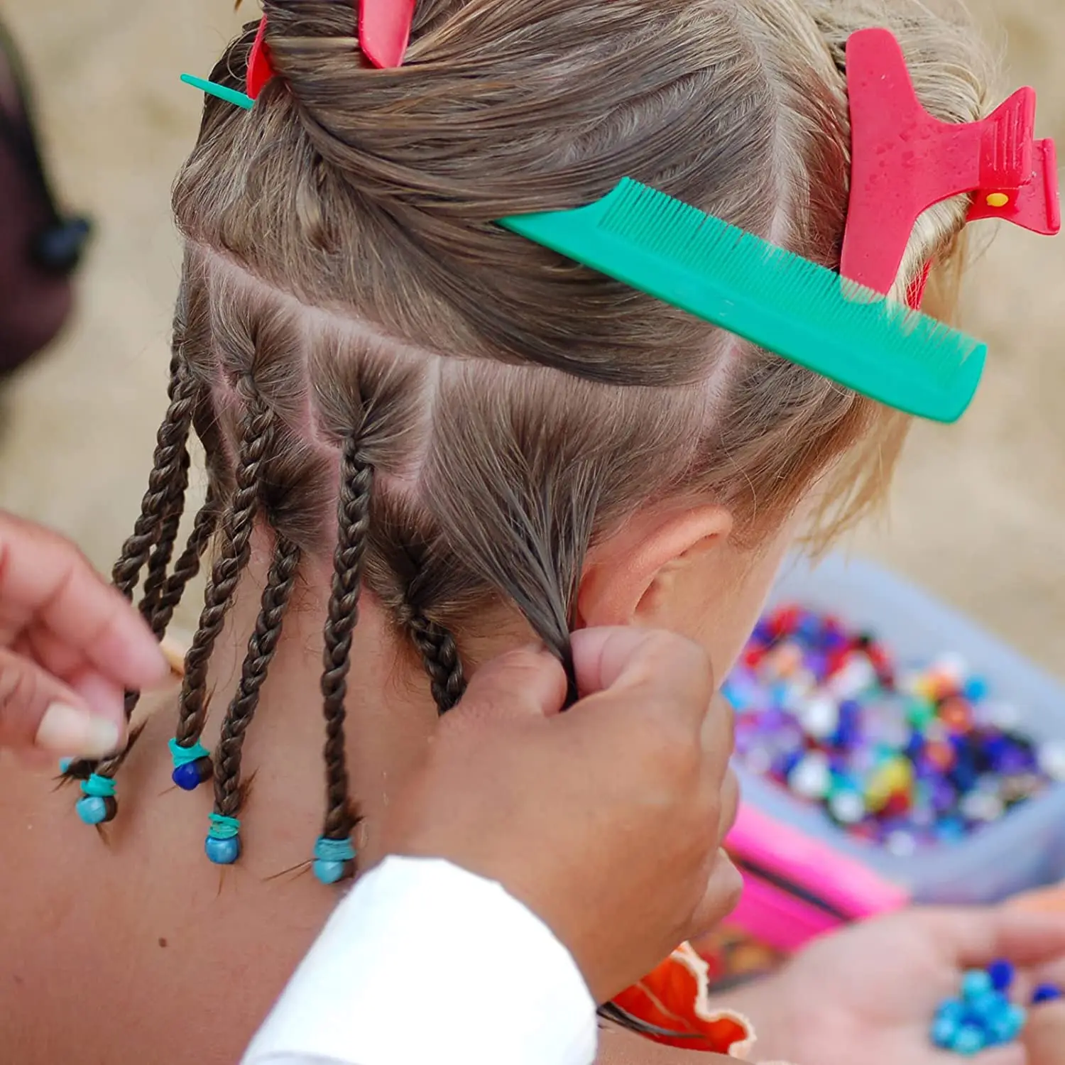 Custom Mixed Colors Acrylic Kids Hair Beads Accessories for braids , 24 Colors Rainbow Pony Hair Beads for Kids