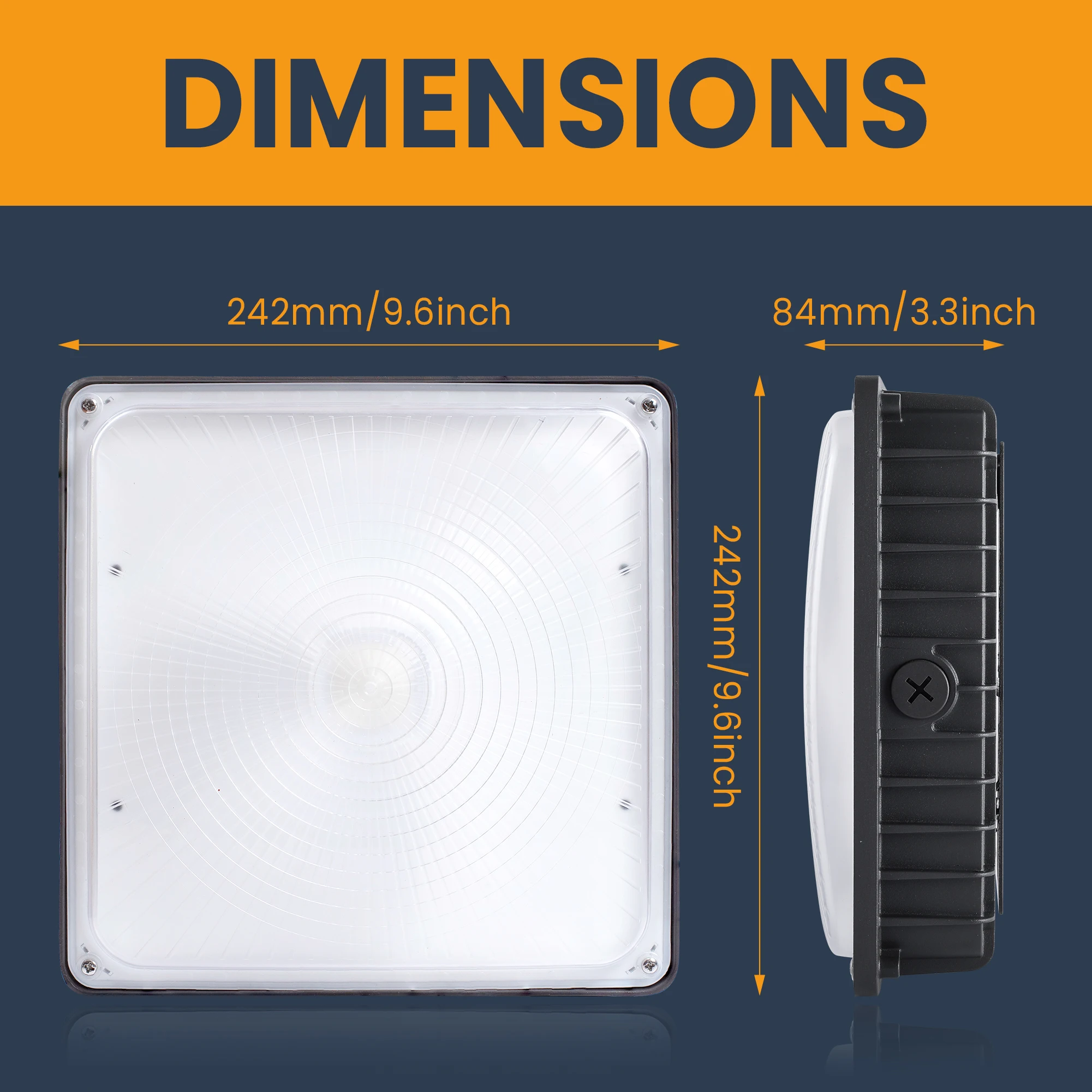 ETL DLC Listed 45W 60W 75W LED Canopy Light Aluminum Housing Petrol Sale Gas Station Wall IP65 75 W Outdoor LED Canopy Light