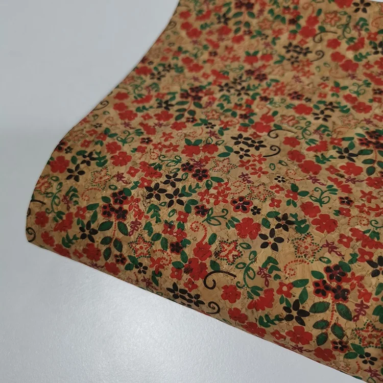 0.4mm ECO-friendly New colorful Printed Natural cork leather for wallet