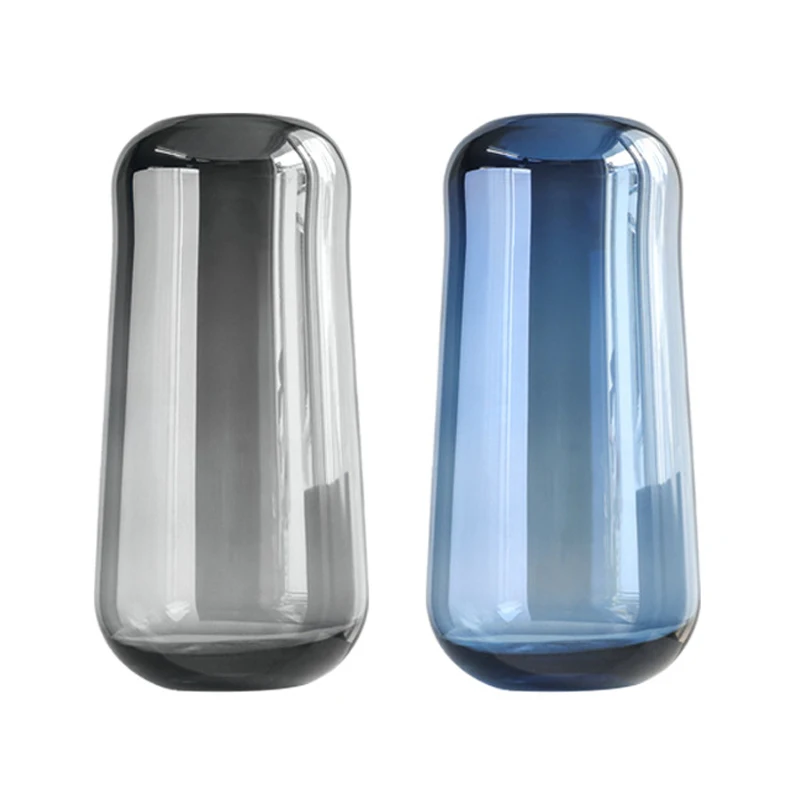 Fashion large Good quality Home Decoration Round Europe ins style colored Flower Bottle Nordic tabletop Glass crystal Vase