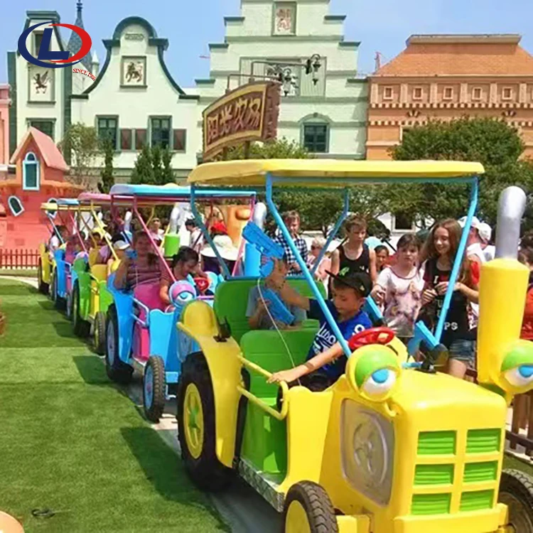 Amusement Park Rides Equipment Funfair Train Playground Carnival Track Train Rides Happy Farm for sale