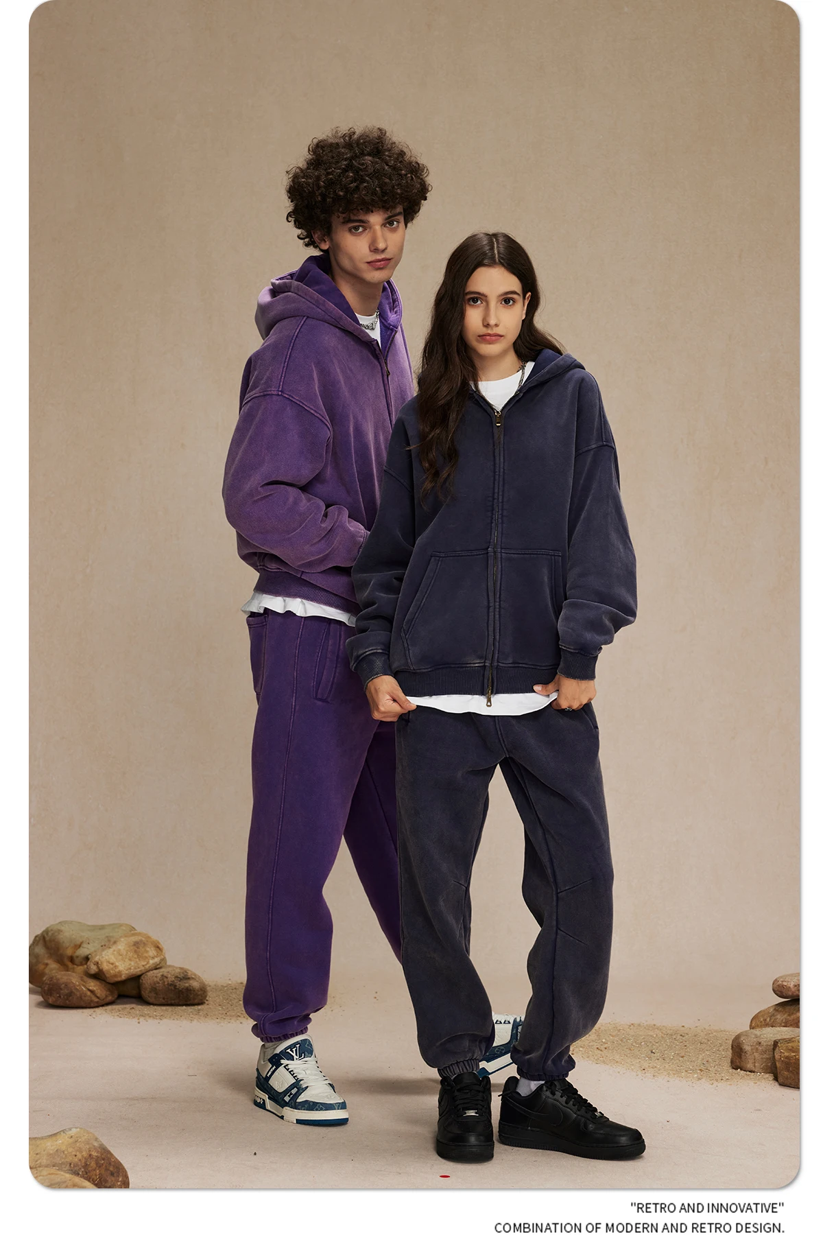 In stock puff embroidery printing oversize streetwear blank black hoodies for winter loose coat