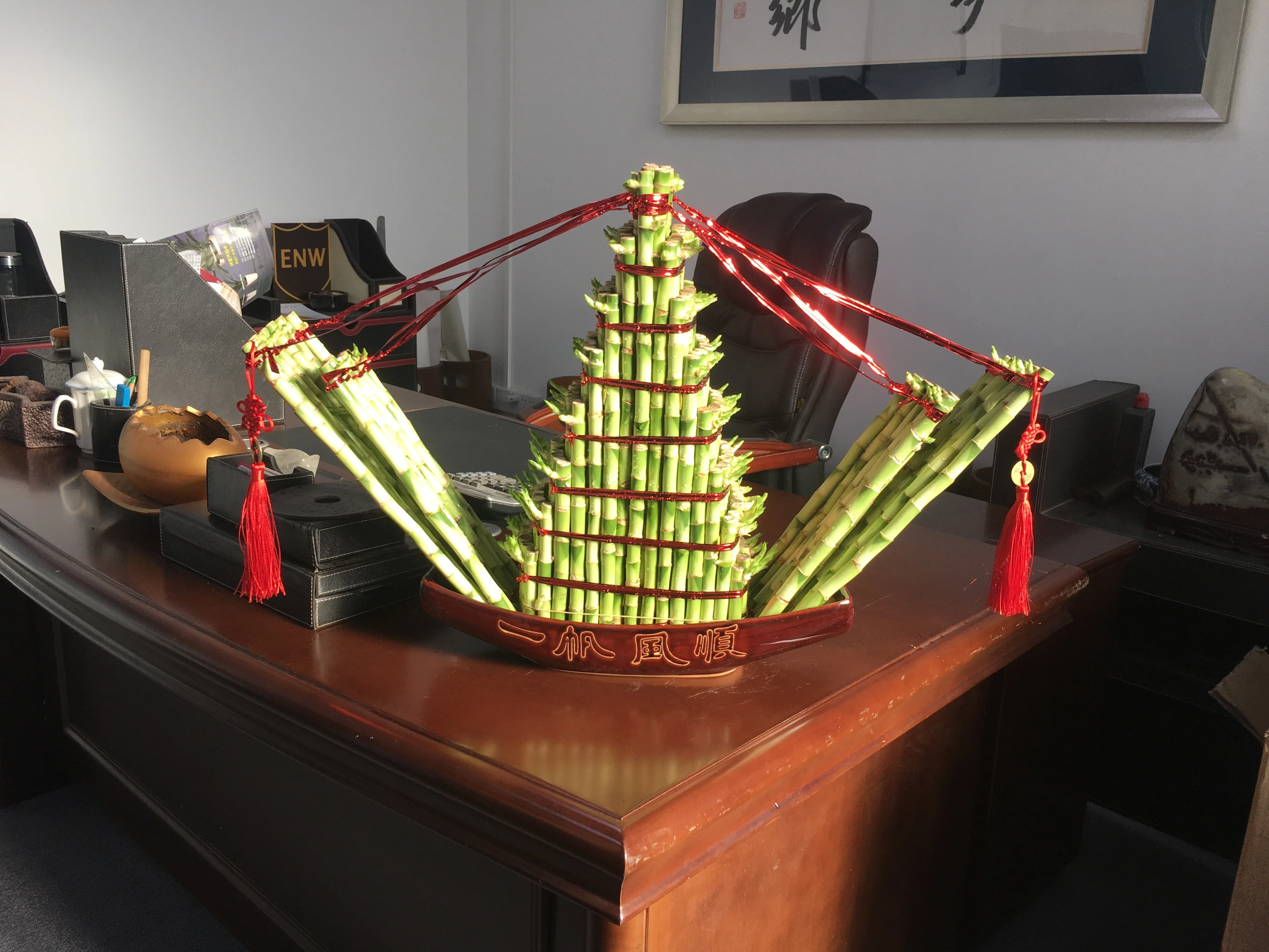 
jalor shaped boat shaped air bonsai lucky bamboo 