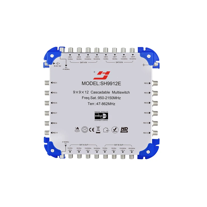 SH9912E 9IN cascade multiswitch diseqc multi switch for 4k satellite receiver tv multiswitch