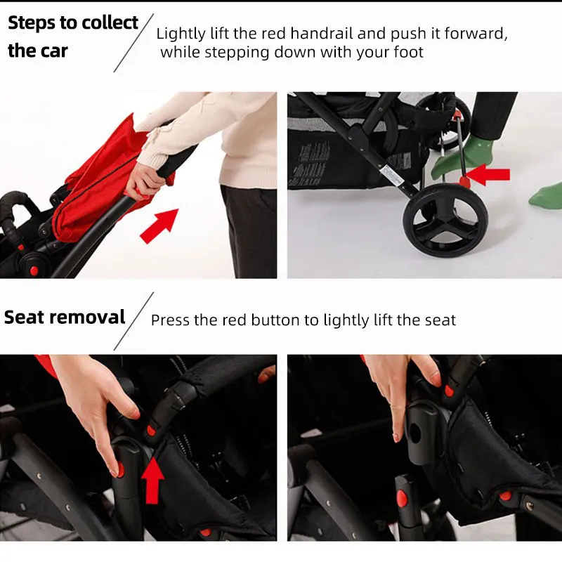 Free Design Luxury Trolley Baby Stroller, Cobabies Twins Baby Stroller for 0-3 Years/