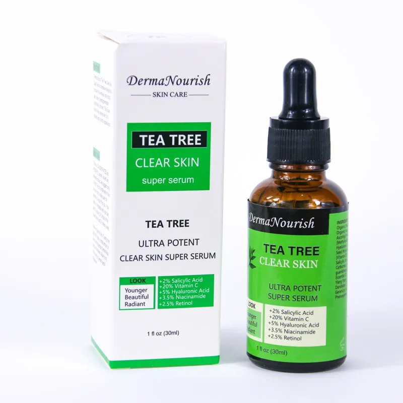 Wholesale Organic Natural Clear Skin Tea Tree Oil Face Super Serum For Acne