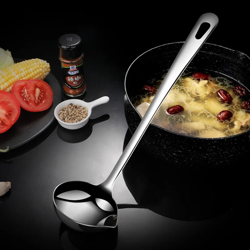 Оптовая продажа недорогая кухонная ложка из нержавеющей стали для разделения масла и фильтра супа