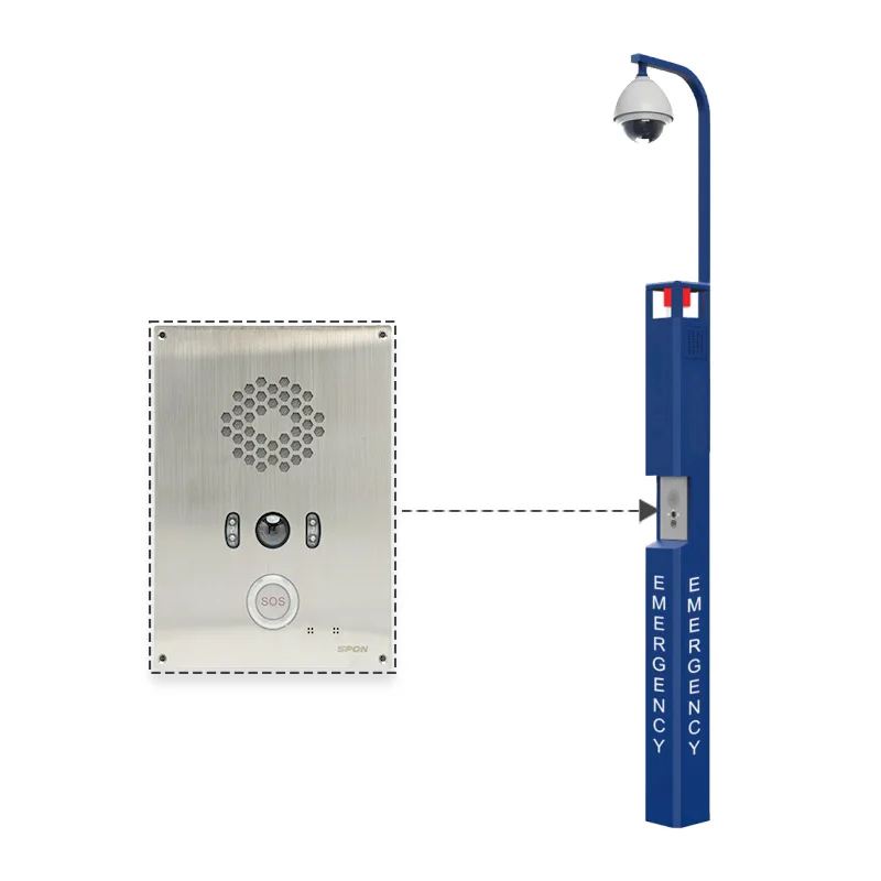 SPON Pole Mounted Beach Emergency Call Box With 2 way Intercom Industrial intercom Ip emergency phone manufacture