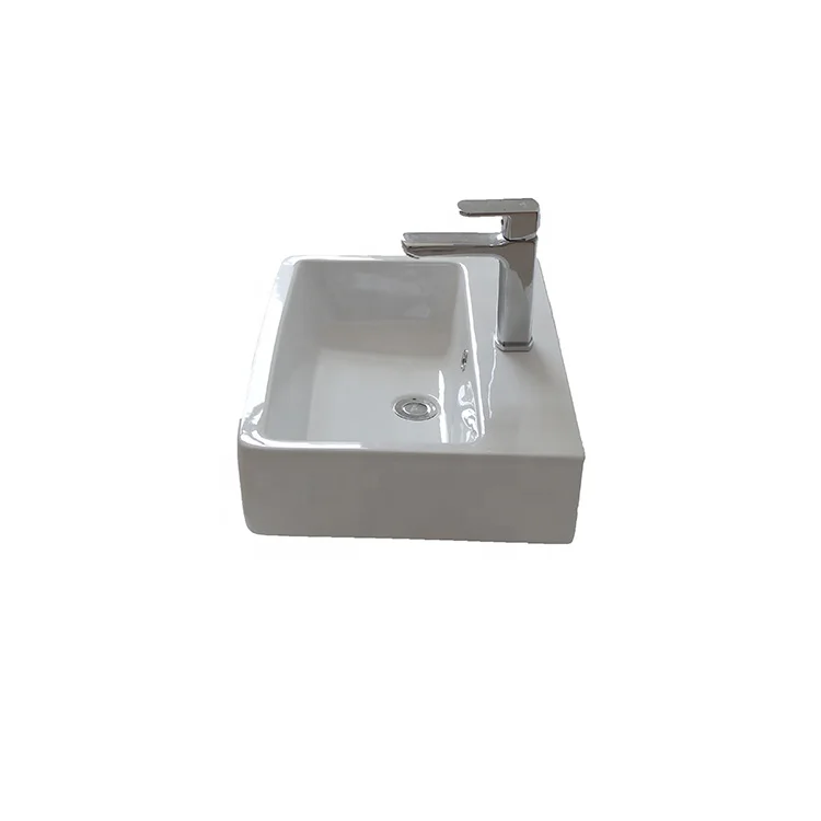  Moderm hotel family apartment Cabinet Countertop white color bathroom ceramic