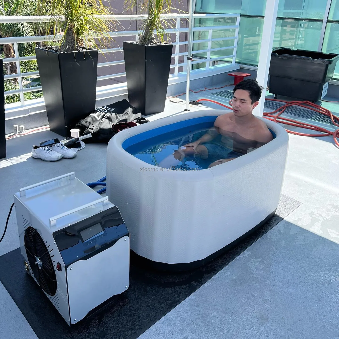 Inflatable Bathtub Fitness Sport Recovery Ice Therapy Barrel Cooling System Portable Cold Plunge Ice Bath Tub with Water Chiller
