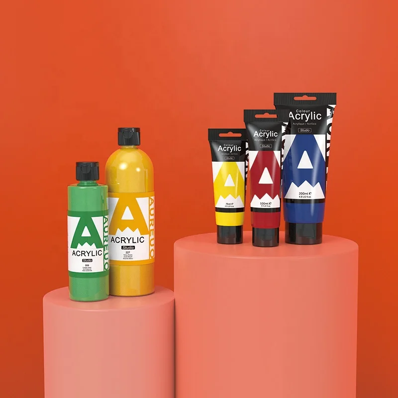 AUREUO 75ml Studio Grade Value Series Entry Level Student Tube Cheap Acrylic Color For Painting