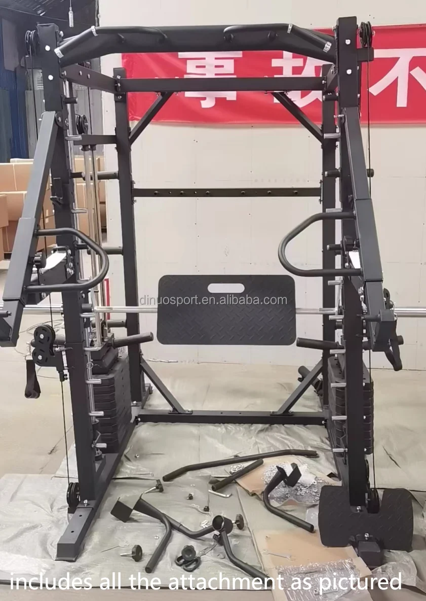 Dinuo OEM/ODM Multi functional Trainer Smith Machine Station Home Using Gym Half Cage Power Rack