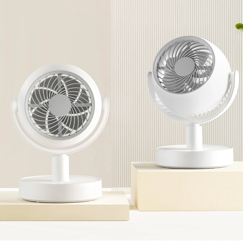 Wholesales Table Portable Cooling Electric Desk Fan 4000mAh 5 Speeds Quiet Rechargeable Air Circulation Fan