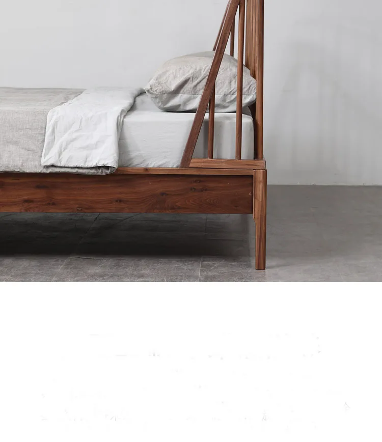 Custom furniture Nordic fashion high-end design bedroom walnut big