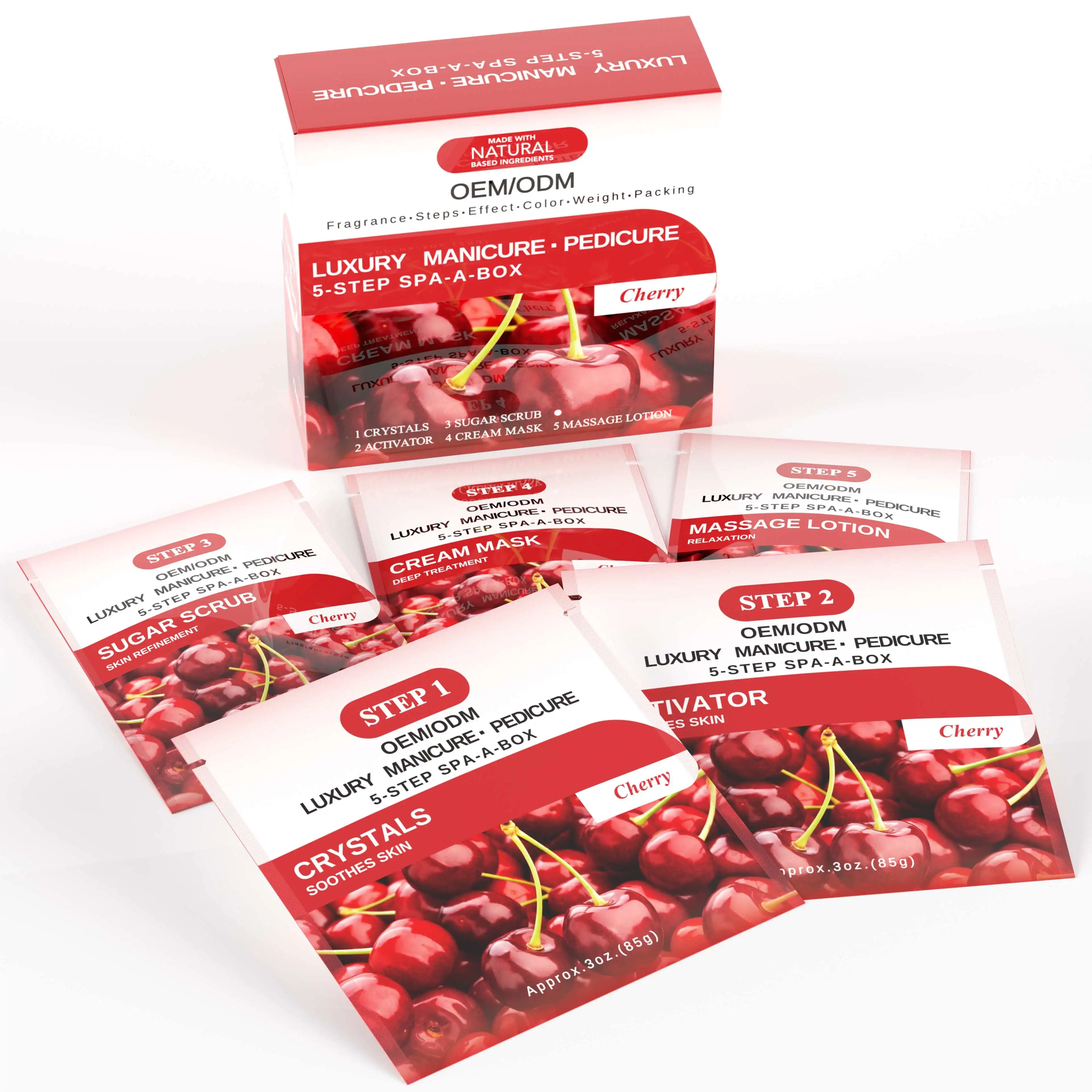 Customized Solution Spa Luxury Manicure & Pedicure Kit Deluxe Pedicure 5 Steps In 1 Foot Skin Care Products