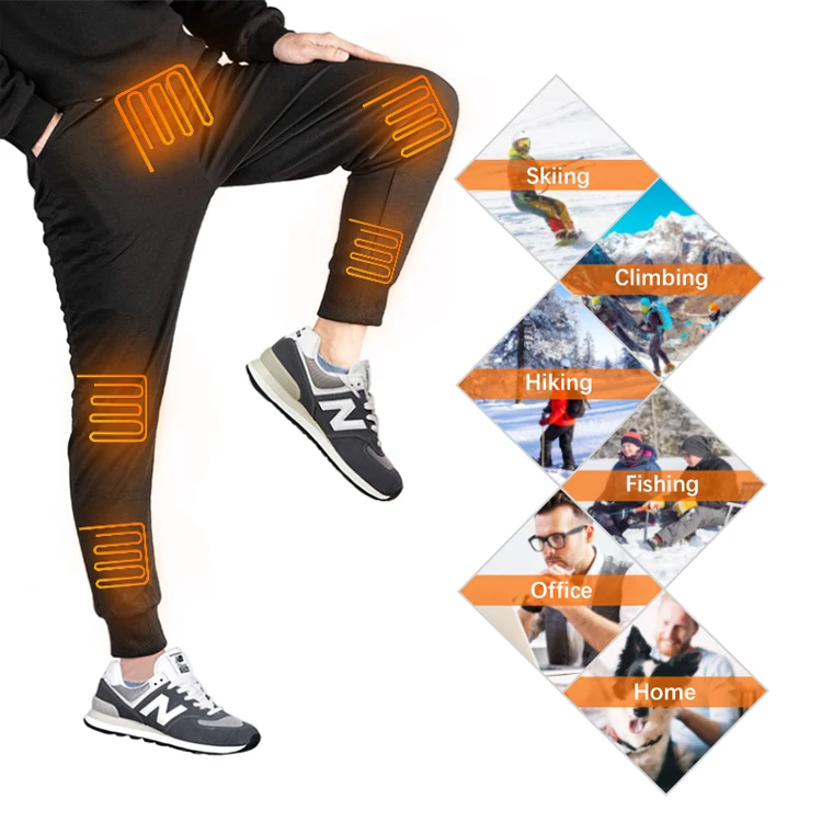Winter electric heated pants usb charging women belly with battery pack for men motorcycle work  sport wear warm tops