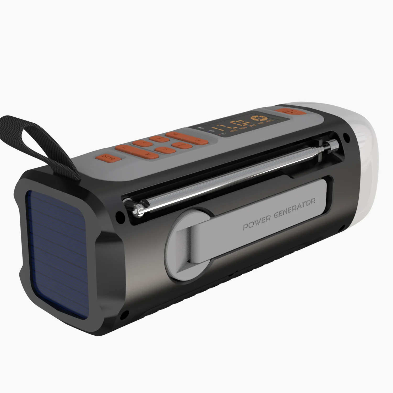 Portable Mini USB MP3 Wireless Flashlight Radio LED Hand Crank Dynamo Outdoor featuring Solar Power 3 Models AM FM Radio SOS