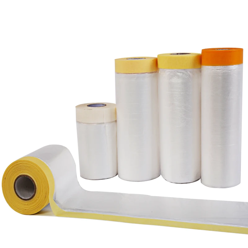 plastic roll pre taped paint pre masking film tape for car painting
