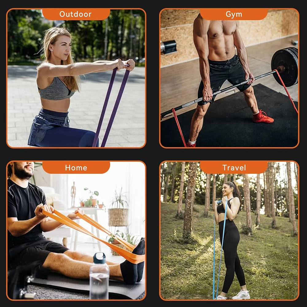 Custom Logo Workouts Latex Resistance Band Pull Up Assist Bands Stretch Training Physical Therapy Power lifting Exercise Bands