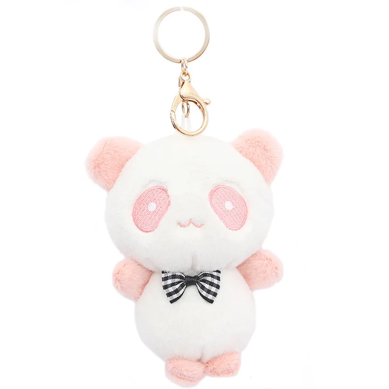 Wholesale Cute Cartoon Panda Plush Keychains Toys Stuffed Animals Doll Keyring Kids Gift Pendant Panda Keychain