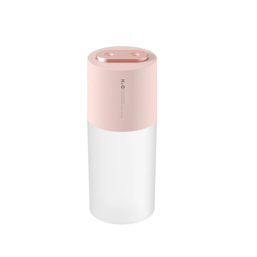 Factory OEM USB 2000mAh battery 2022 dual double mist port 400ml diffuser rechargeable car quiet humidifier with LED color light