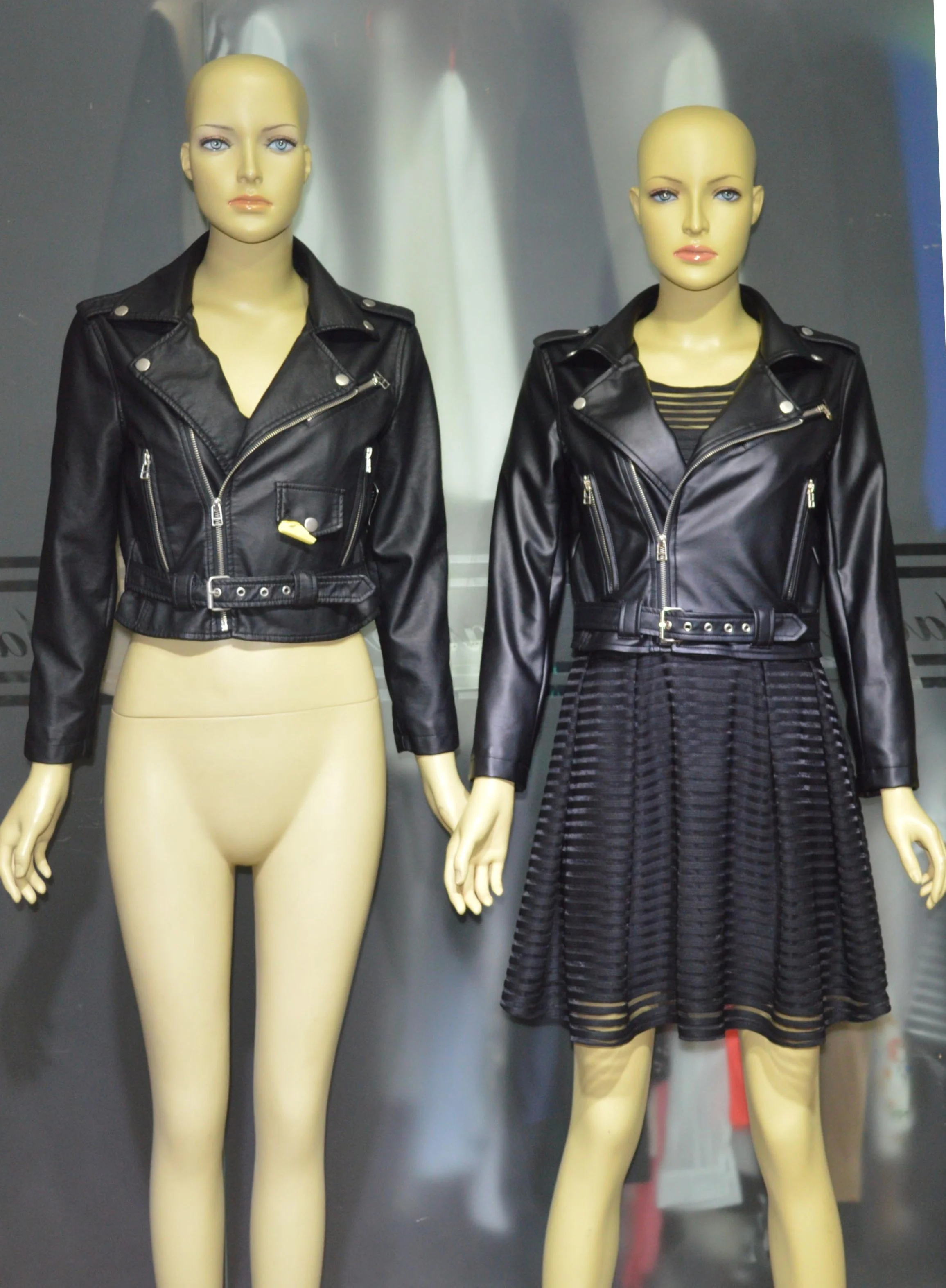 Women Smooth Motorcycle Faux Leather Jackets Ladies Long Sleeve Biker Streetwear Black Pink Coat