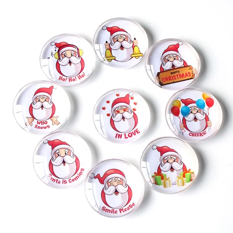 Круглый купол на заказ, Рождественский Санта-Клаус, прозрачный стеклянный кабошон 18 мм, ювелирные изделия «сделай сам», стеклянные аксессуары для фото ручной работы