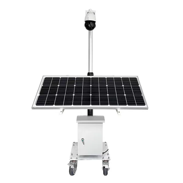Lumind Solar CCTV Camera Security Trailer Mobile Solar Monitoring Road Maintenance Remote Adjustable Construction Tower Light
