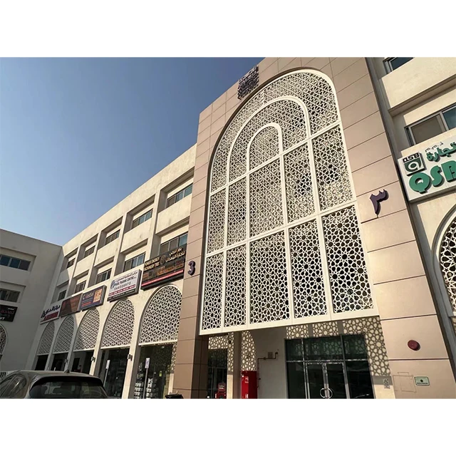 Outdoor Decorative Aluminum Exterior Wall Laser Cut Mashrabiya Panel House Cladding Metal Facade Perforated for Windbreak