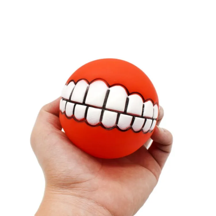 Лидер продаж на Amazon, китайские игрушки, забавные интерактивные шарики для домашних животных диаметром 7,5 см, шарики для собак, силиконовые жевательные шарики со звуком, игрушки для собак