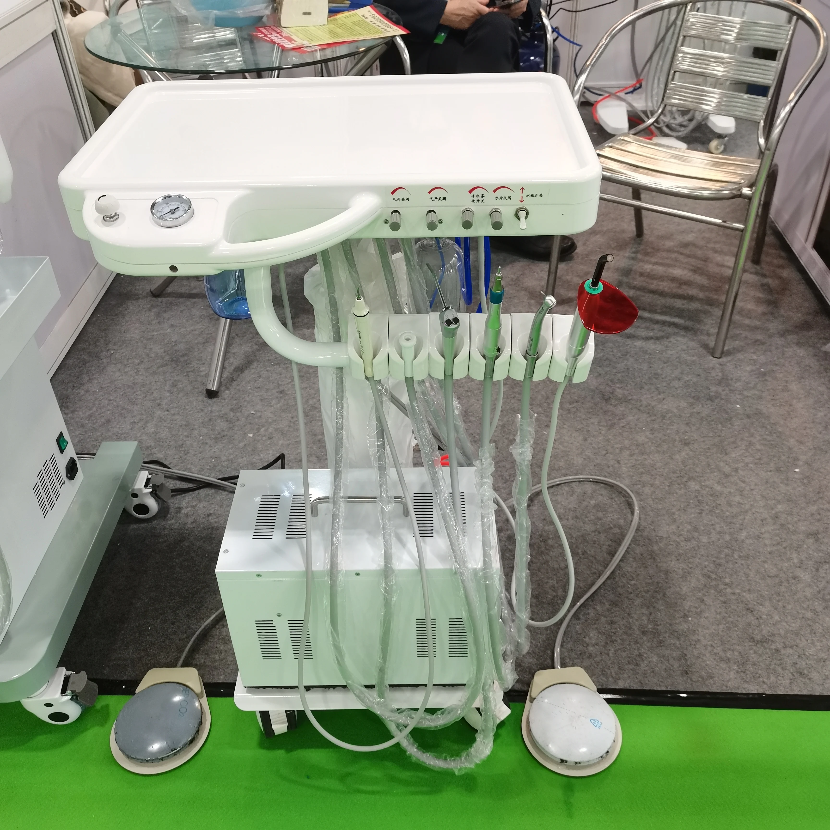 Animal Dental Equipments Trolleys Mobile Treatment Sets Delivery Portable Dental Unit Cart Dentist Lab Veterinary Instrument