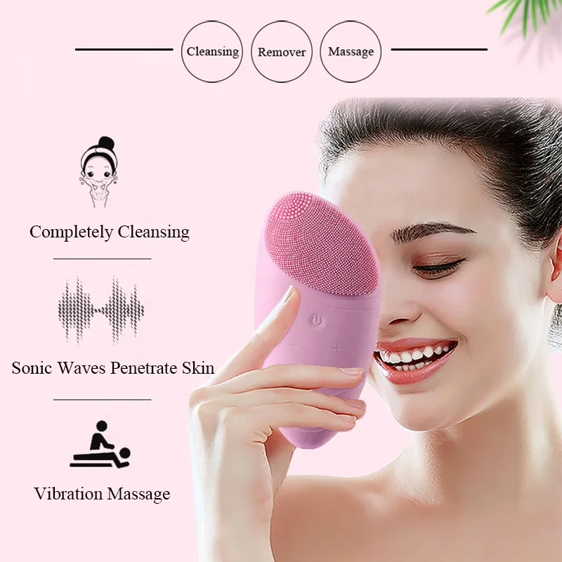 IPX7 Waterproof Silicone Facial Cleanser Face Cleansing Machine Private Label Sonic Face Brush