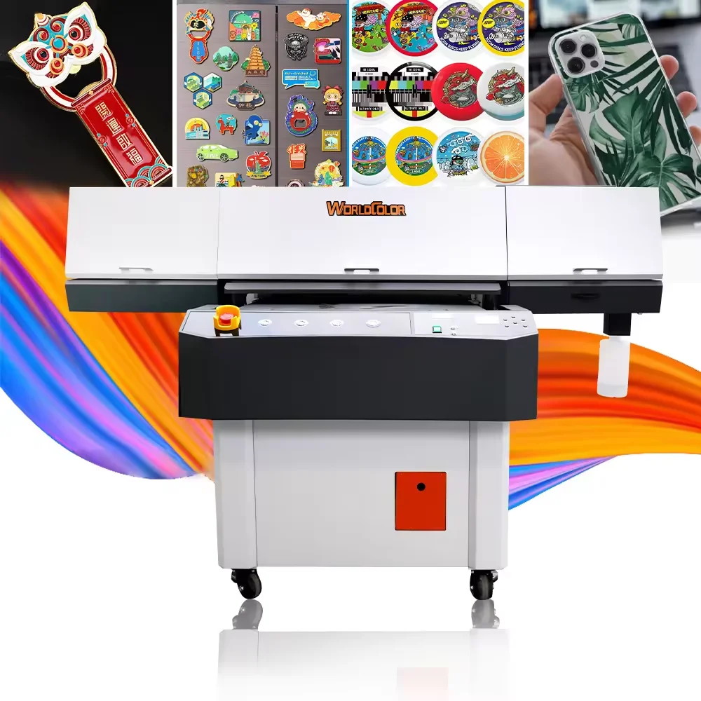 Hot sale uv printer 9060 flatbed 3 i3200 a1 uv printer with camera AI positioning automatic scan printing machine