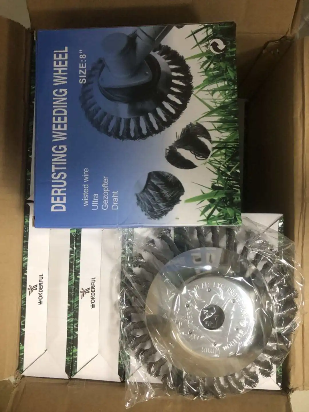 Lawn Mower Garden Weed Brush Rotary Weed Brush Flat Wire Wheel Brush High Carbon Steel DIY OEM Cordless Electricity 1 Years QS