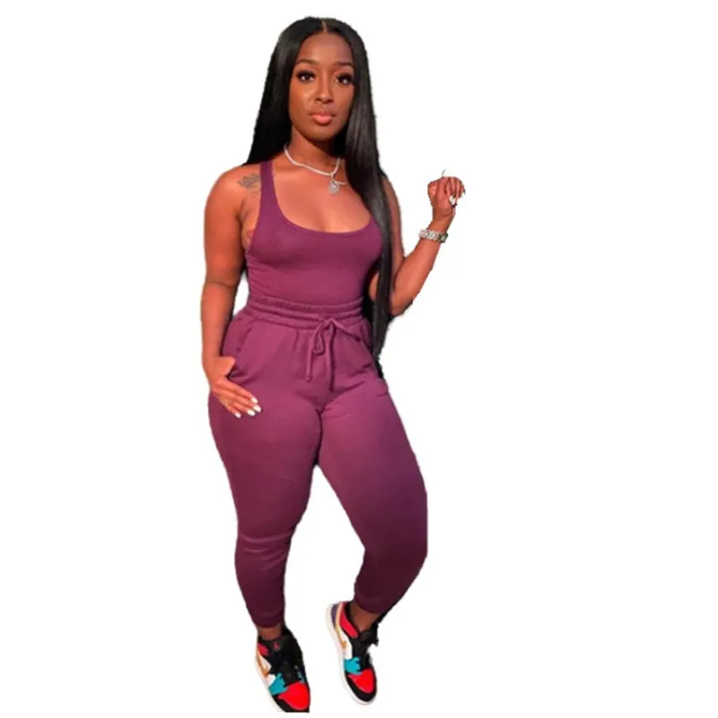 Wholesale Women Two Pieces Set Clothing Jogger Suits Sweatpants and Bra Set Casual Pants Jogger Set Women