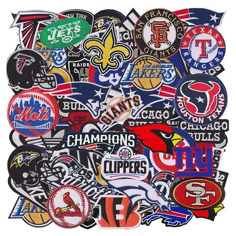 Nfl Patches Embroidery Patch Custom Large Logo Nfl American Football Teams Iron On Chenille Patches For Clothing