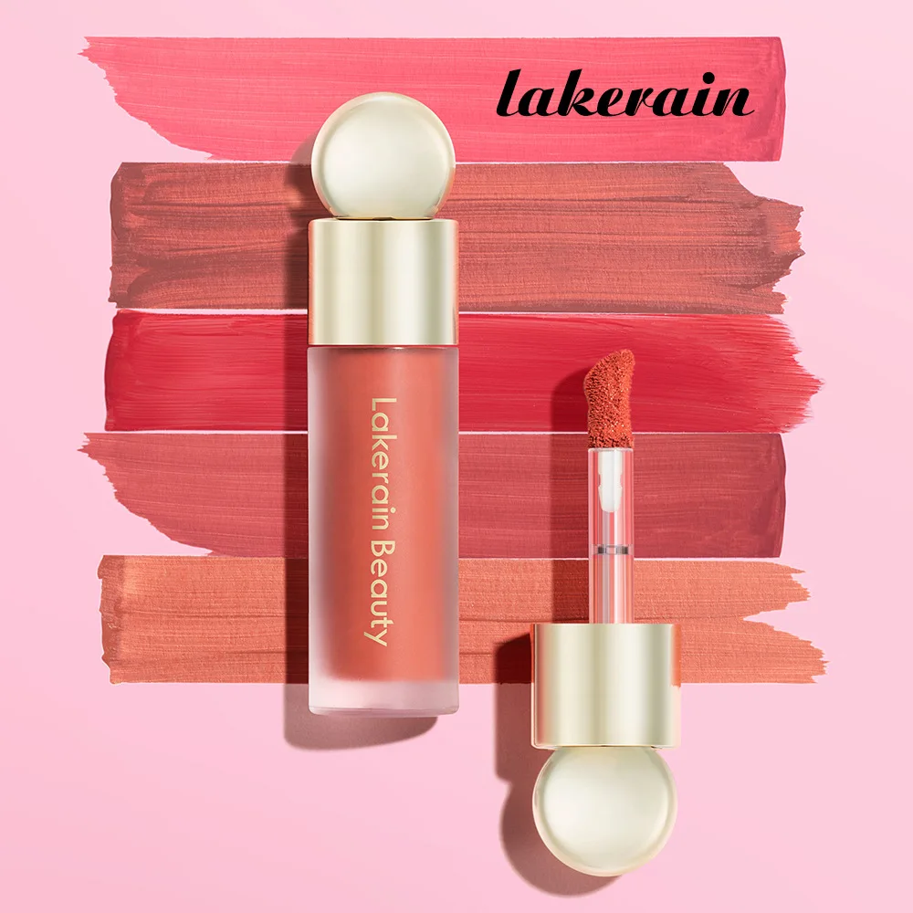 lakerain 5 Color liquid Blush Lipstick Eye Shadow 3-in-1 Makeup Stick Long-lasting Easy To Wear Peach Cream Blush Korean Makeup