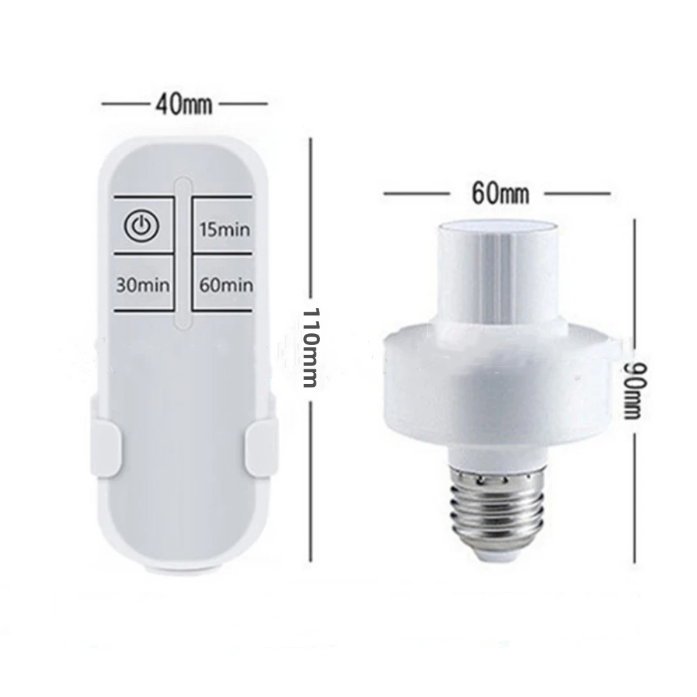 E27 Lamp Holder Wireless Remote Control With 60/30/15min E27 110V / 220V Power Switch Socket Smart Remote Timing Switch Lights