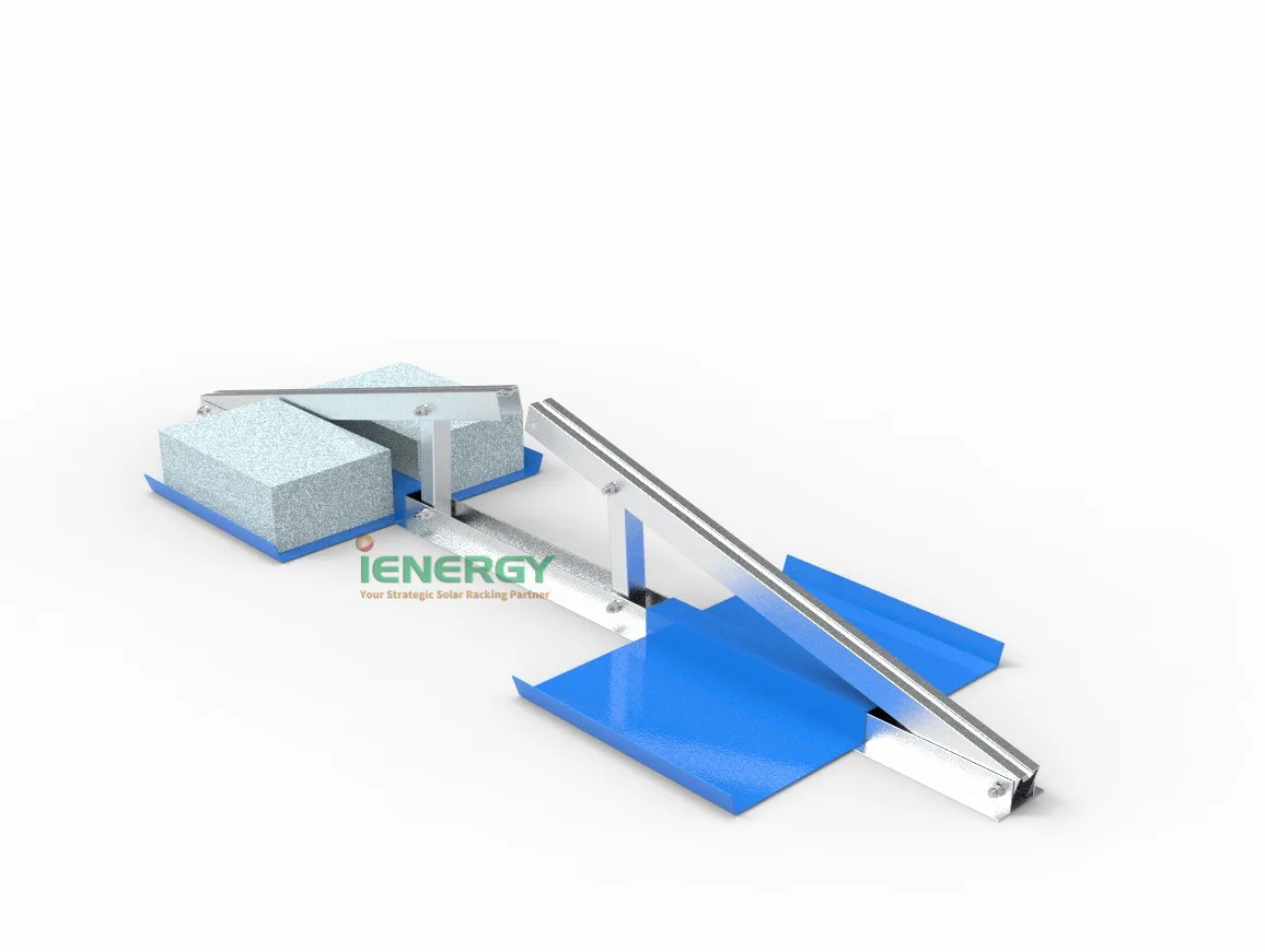Adjustable Flat Roof East and West Ballast Solar Mounting System