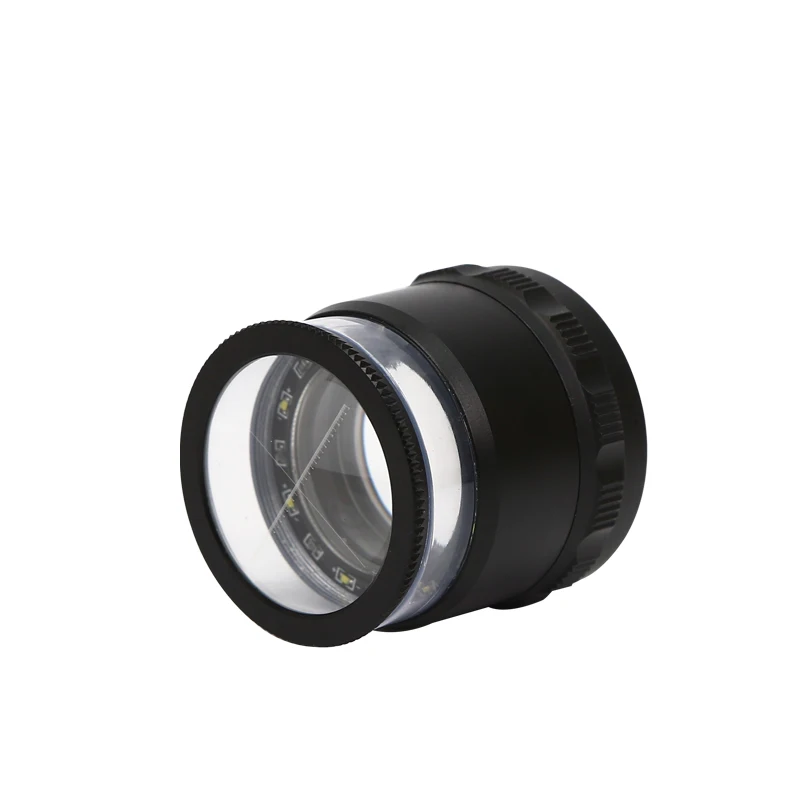 10x LED ring lamp Jewelry magnifying glass Dome measuring Loupe