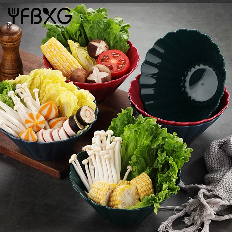 Custom wholesale PP food preparation basin salad mixing containers bowls set plastic catering