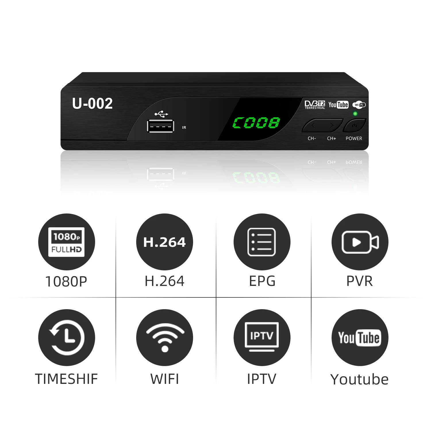 Персонализированный приемник DTMB 1080P FTA цифровой H.264 ТВ тюнер