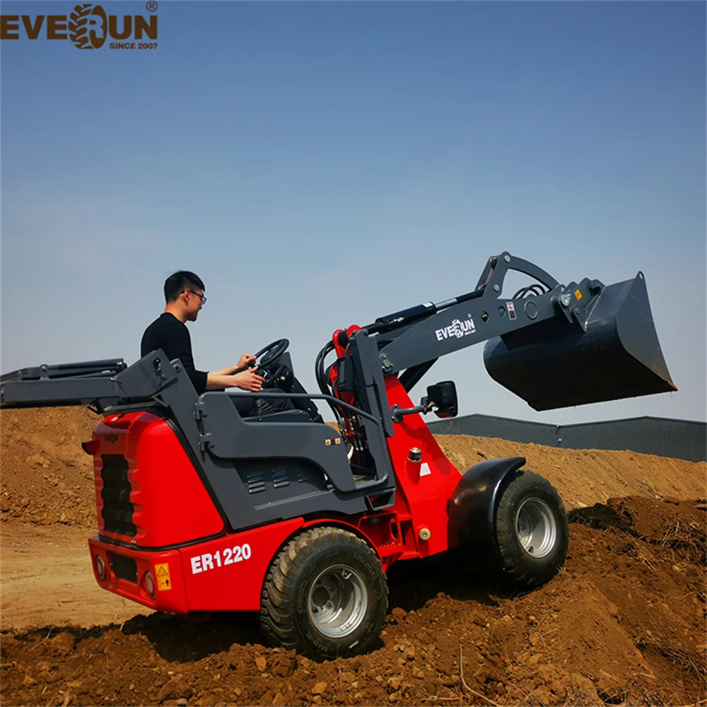 Everun ER1220 1200kg Hydrostatic System mini bucket loader front articulated compact wheel loader