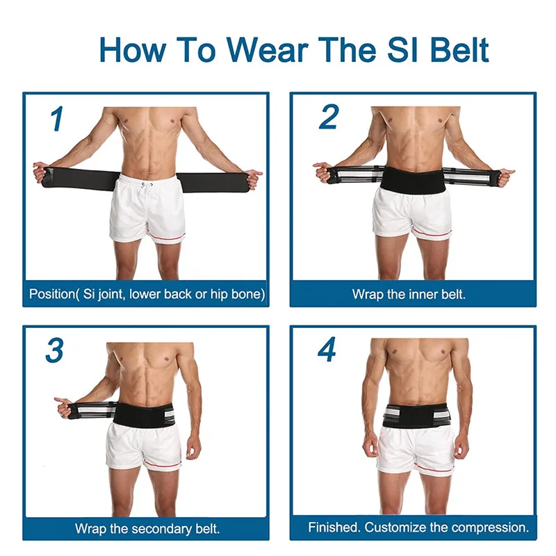 Factory Wholesale Men Sacroiliac Si Joint Hip Lower Pain Back Lumbar Brace Pelvic Support Belt Women Eco-friendly Adult Black