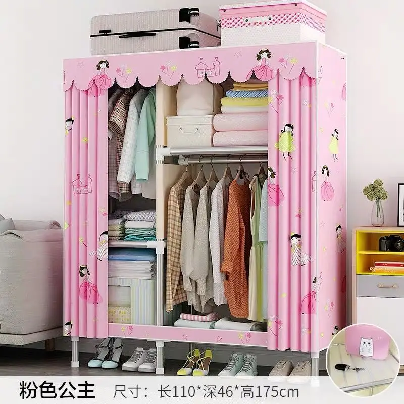 Simple wardrobe, foldable, no installation, no need to install, convenient all-in-one Dormitory hangers on the floor, movable