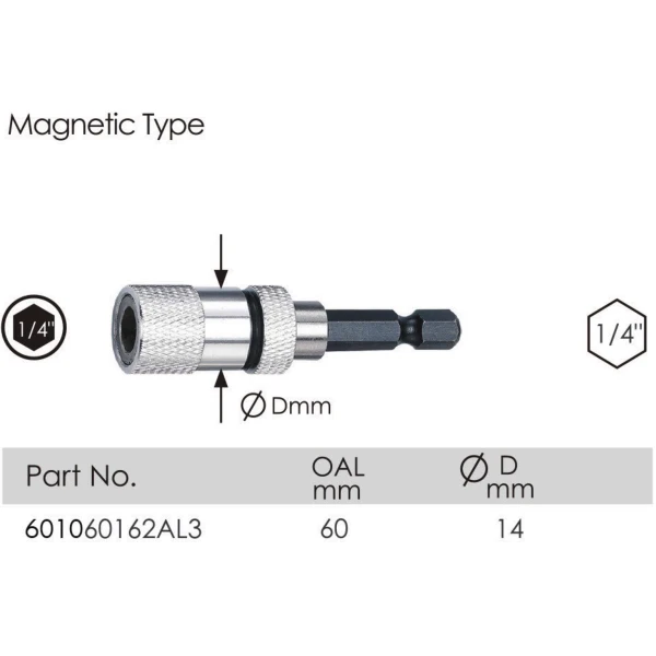 60MM Magnetic Quick Release Screwdriver Bit Holder Electric Drill Bit Holder