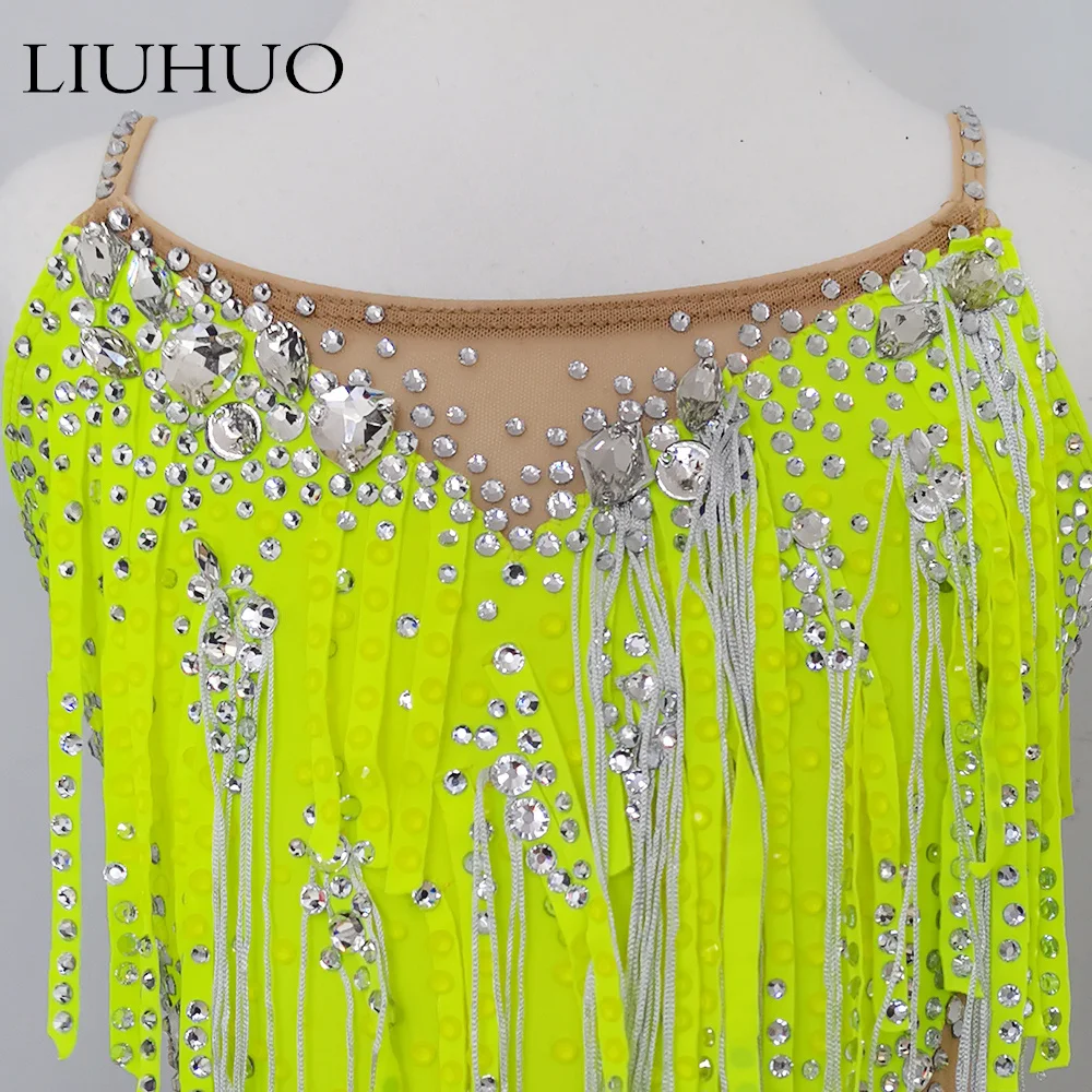 LIUHUO Custom Rhythmic Gymnastics Leotards Manufacturers Direct Sales Artistic Gymnastics Wear Competition Clothes Yellow