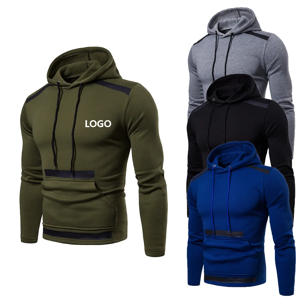 Wholesale custom hoodie plain thick cotton mens sweatshirts premium jacket men sports pullover hoodies