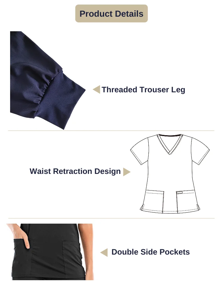 China Manufacturer Lab Coat Medical Scrubs Nursing Short Sleeves  Uniforms for Male and Female